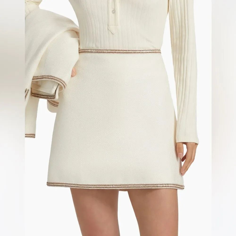 NWT Veronica Beard OHEMIA SKIRT Ivory Size 10 Revolve